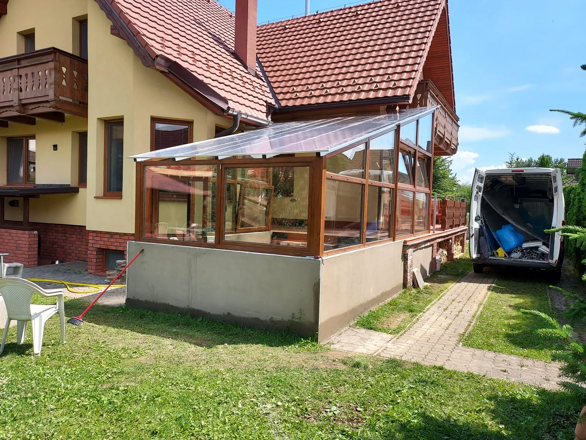 Zimné záhrady – presklená záhrada so strieškou